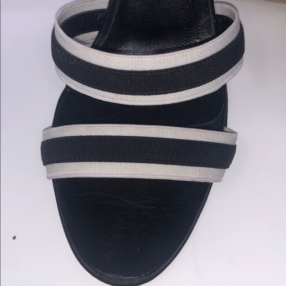 Manolo Blahnik elastic striped sandals